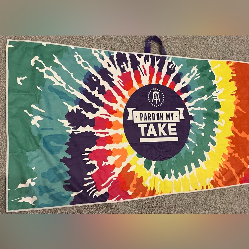 Pardon My Take Barstool Sports Splatter Tie Dye Microfibre Golf Towel 42”x 22”